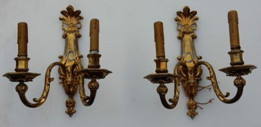 1880 ' Pair of bronze sconces in the style LXIV