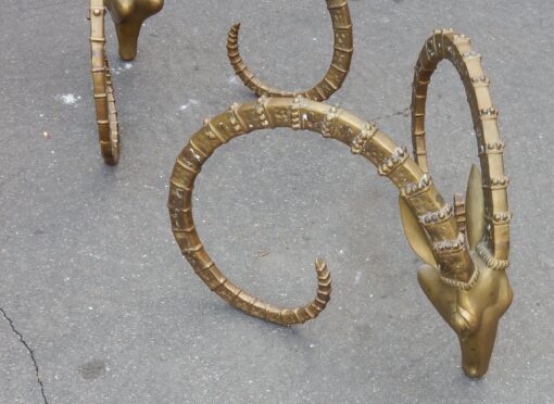1970' ALAIN CHERVET (né en 1944) Attribué a, Table Basse Aux Protomés d' Ibex Bronze Patiné – Image 3