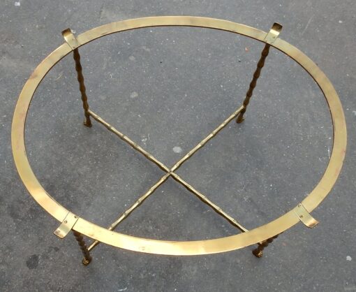 1950/70 Coffee Table Tray Lacquer of China Maison Bagués in Brass Bambou Deco Feet Claw - Image 3