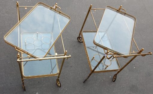 1950/70 Pair Of Rolling Bar In Brass Maison Bagués  in The Style of  L XVI - Image 4