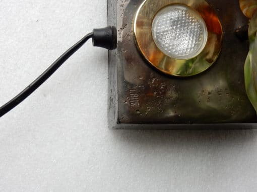 1970/80' Ecureuil en bronze et pâte de verre formant lampe signé LOHE – Image 3