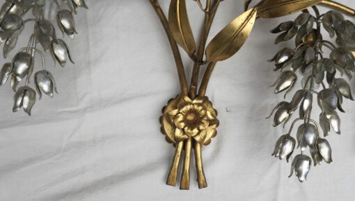 Wall lamp 4 lights in wisterias, flower of bottom gilded - Image 6