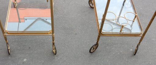 1950/70 Pair Of Rolling Bar In Brass Maison Bagués  in The Style of  L XVI - Image 2