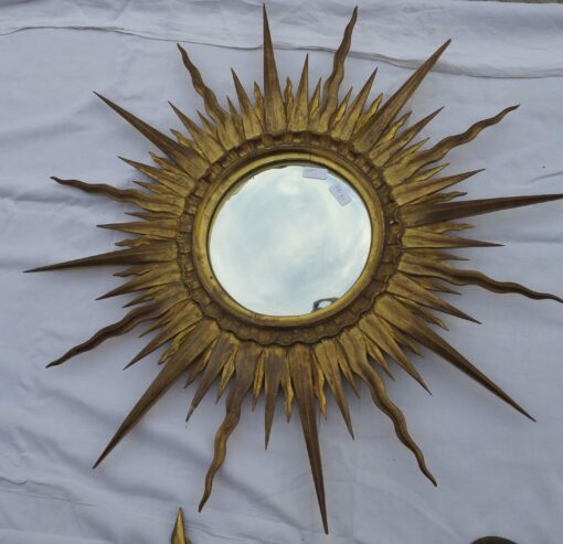 1950' Miroir soleil Convexe,bois doré 83