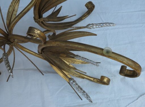 Sheaf of wheat style oval golden and silvery Coco Chanel cofee table - Image 4