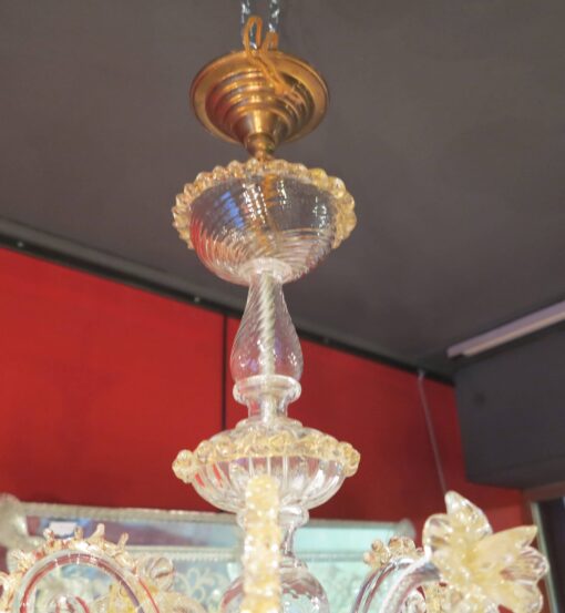 1900/20, Chandelier  Murano cristal and gold  with 5 lights arms - Image 4