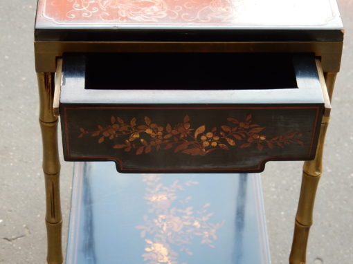 1950/70'  Table With a Drawer in the Style of Maison Bagués ,Lacquer of China 48 X 25 cm - Image 7