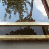 1970' Table basse rectangulaire Guy Lefevre en laiton et vitres fumées – Image 6