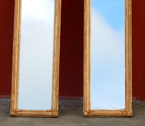 1850/80 Paire de Miroirs au Mercure Napoléon III. 221 x 47 cm – Image 6