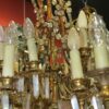 1880/1900' Lustre Napoléon III 5 Bras 25 Lampes Bronze Doré et Cristal – Image 3