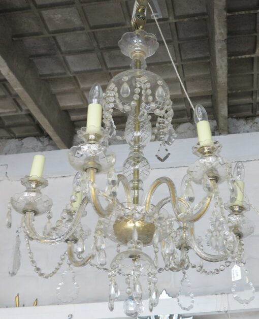 1950' Lustre Style Bohême 6 Bras de Lumières Hauteur 90 Diamètre 68 cm – Image 3