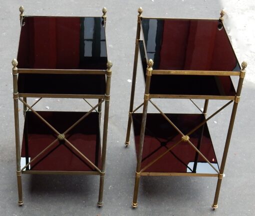 1950/70' Pair of Shelves has 3 levels Maison Bagués With Black Opaline - Image 3