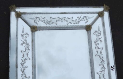 1950/70 Miroir Style Véronèse Rectangulaire Parecloses et Fleurs Dorées à l'Or – Image 4