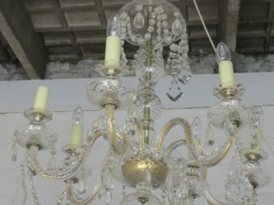 1950' Lustre Style Bohême 6 Bras de Lumières Hauteur 90 Diamètre 68 cm