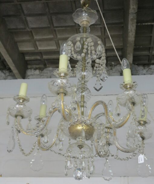 1950' Lustre Style Bohême 6 Bras de Lumières Hauteur 90 Diamètre 68 cm