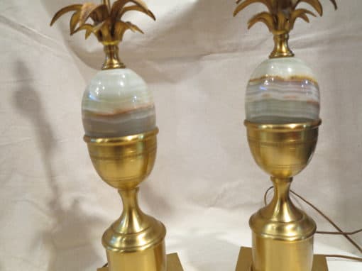 Pair of lamps style Charles with egg in onyx - Image 6