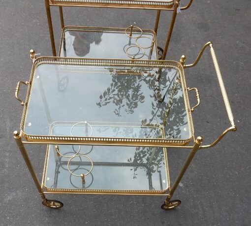 1950/70 Pair Of Rolling Bar In Brass Maison Bagués  in The Style of  L XVI - Image 6