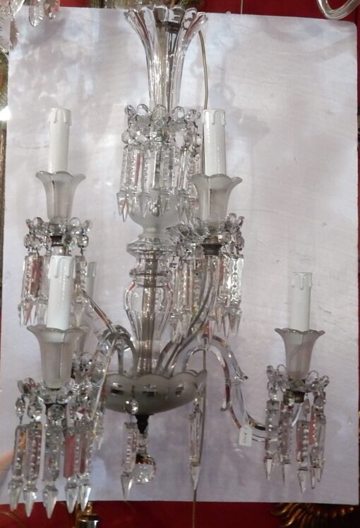 1950' Chandelier Baccarat 6 Arms H 66 x D 65 cm