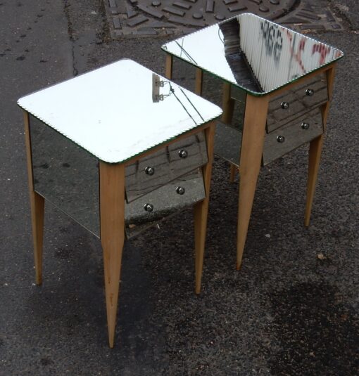 1950/60 Pair of Side Bed Art Deco Mirror - Image 4