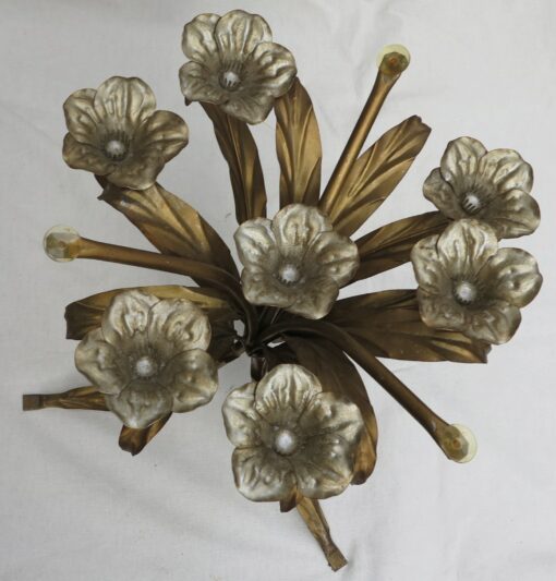 Pedestal table 70 in metal in flowers - Image 4