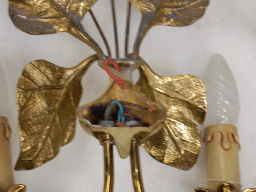 1970' Série de 5 Appliques aux Plantins Style Maison Jansen – Image 6