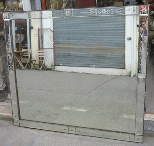 Miroir venise rectangulaire  decor de fleurs