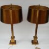 1950/70  Paire de Lampes Aux Colonnes Coryntiennes en Laiton et Bronze Signées Charles – Image 8