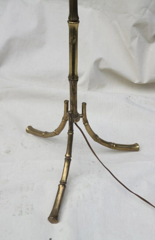 Lampadaire en bronze  decor bambou style Maison Bagués – Image 4