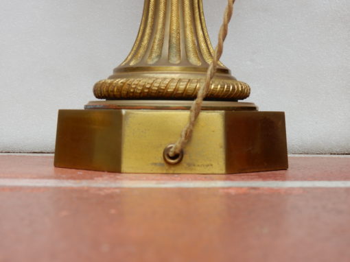 1950/70  Paire de Lampes en Bronze et Oeuf en Resine Fractable Signée Charles – Image 8