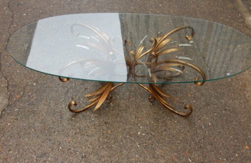 1970'  Cofee Table sheaf of wheat Gilted in The Style of Coco Chanel - Image 5