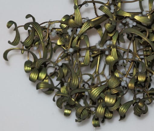 Lustre boule de gui en bronze art nouveau a 5 lampes  diametre 50 – Image 3