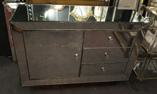 1950' Buffet Miroir Art Déco 1 Porte 3 Tiroirs