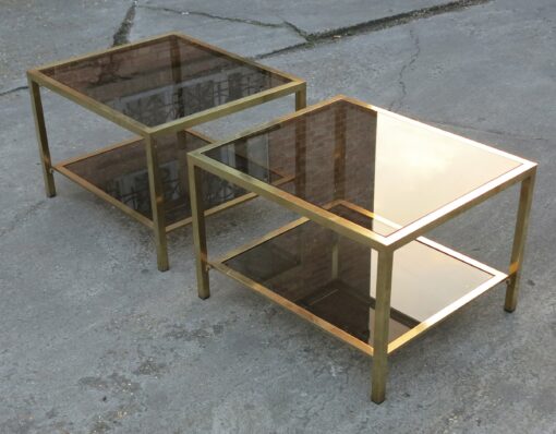 1970/80' Pair of End of Sofa with Tops in Smoked 70 X 60 cm - Image 5