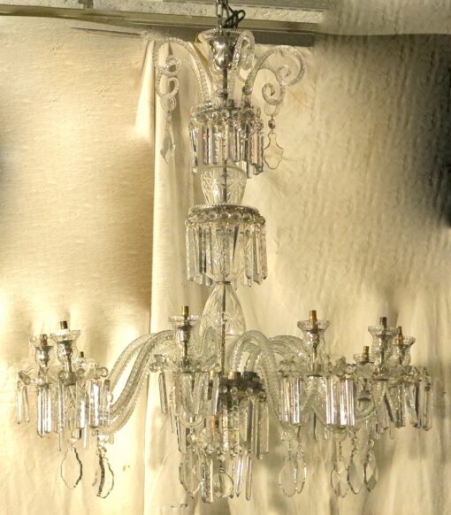 1890' Lustre en Cristal de Bohême 10 Bras de Lumière