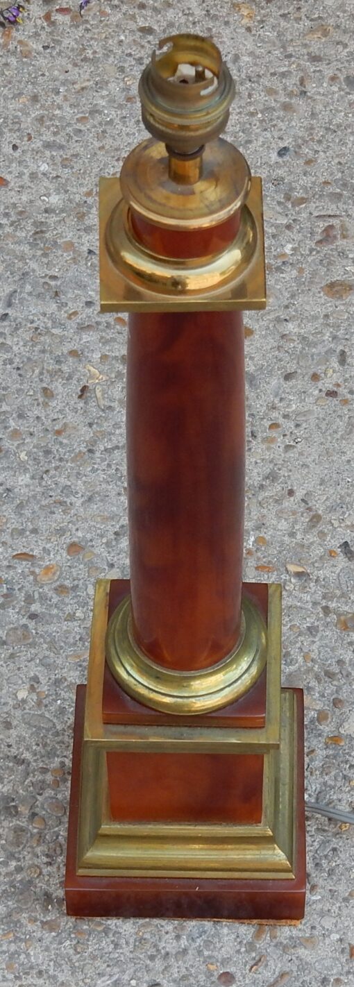 1950/70 Lampe Maison Jansen, Laiton et Bakélite, Couleur Ambre – Image 4
