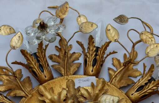 1950/70 Ceiling Light has Floral Decoration in the Style of  Maison Bagués - Image 4