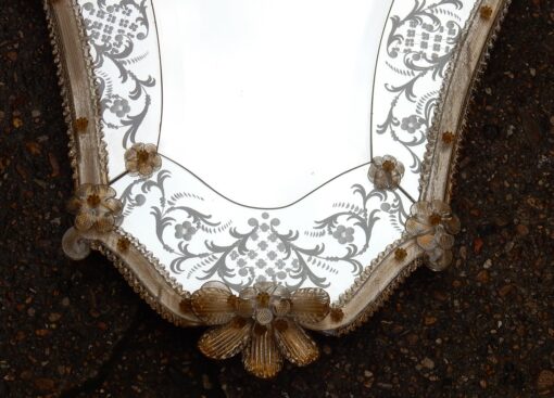 1950/70' Romantic Mirror Murano Mr et Mme H 87 x 59 cm - Image 7