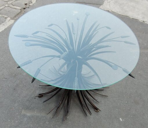 1970' Pedestal Table Pair or Pair of Coffee Table Sheaf of Wheat style Coco Chanel - Image 3