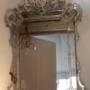 1880/1900' Miroir Venise Napoléon III à Fronton Ajouré  202 H X 138 cm