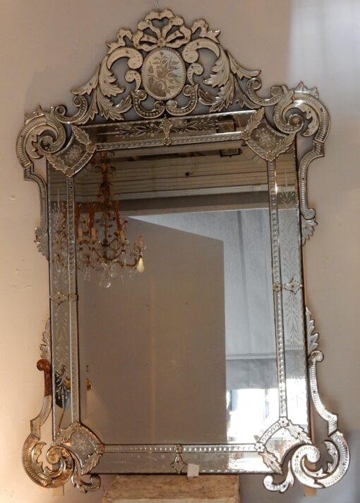 1880/1900' Venitian Mirror Napoleon 3 has Front wall   202 H X 138 cm