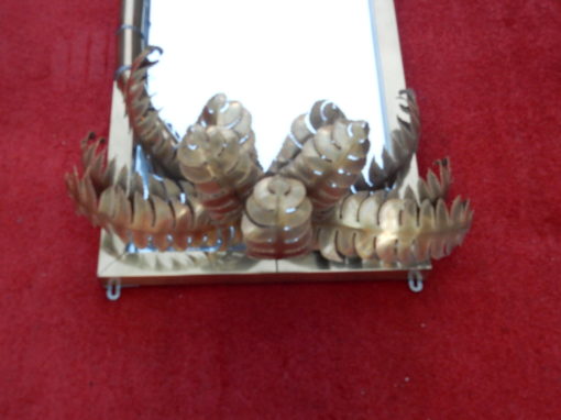 1970 ' Original Mirror Maison Jansen with Palm Illuminating Single Piece by Barbier - Image 5
