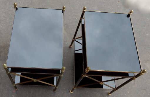 1950/70' Pair of Shelves has 3 levels Maison Bagués With Black Opaline - Image 2