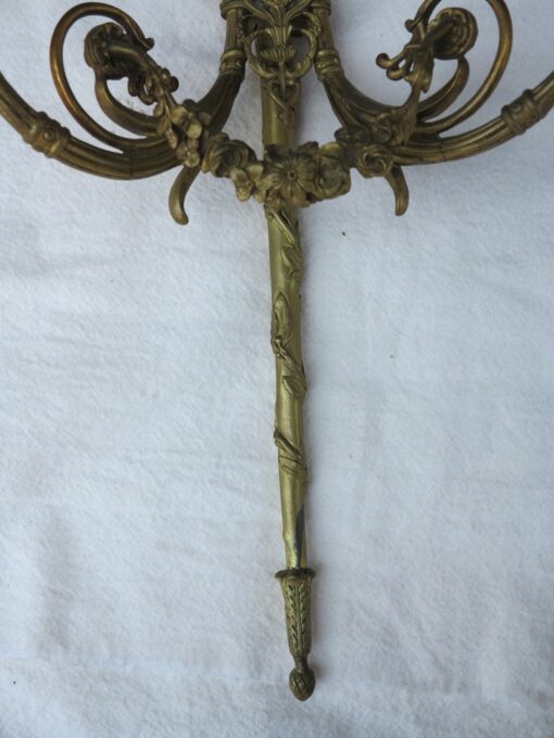 Pair sconces bronze of style empire heads  eagles and masks - Image 3