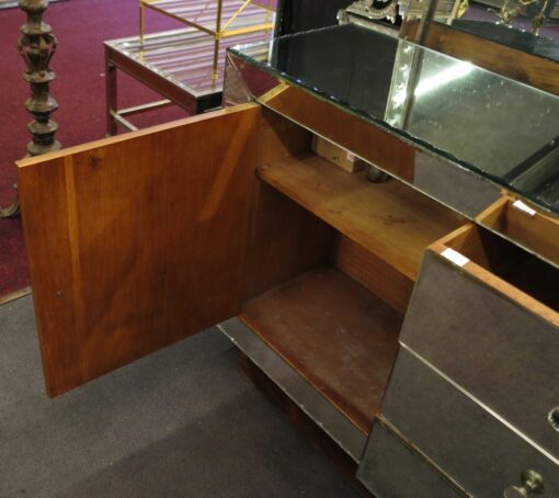 1950' Buffet Miroir Art Déco 1 Porte 3 Tiroirs – Image 6