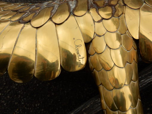 1982 ' Coffee Table Alain Chervet Eagle With Wings in the Spread  Ailes Déployées Brass and Iron - Image 2