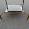 1970' Pair of side tables in gilt metal with trays in smoked glass, 61X 61 cm - Image 3