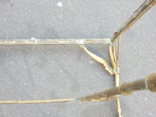 1950/70' Bronze Coffee Table With Swan and its 6 Pieces of Sofas 145 x 94 cm - Image 8