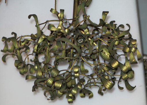 Lustre boule de gui en bronze art nouveau a 5 lampes  diametre 50 – Image 2