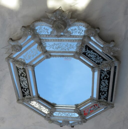 1950' Mirror Octagonal Style Véronèse Parecloses With High and Low Crown - Image 7