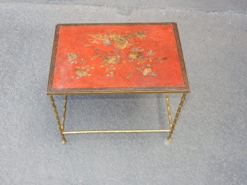 1950/70'  Coffee Table in the Style of Maison Bagués Red Lacquer of China 50 X 35 cm
